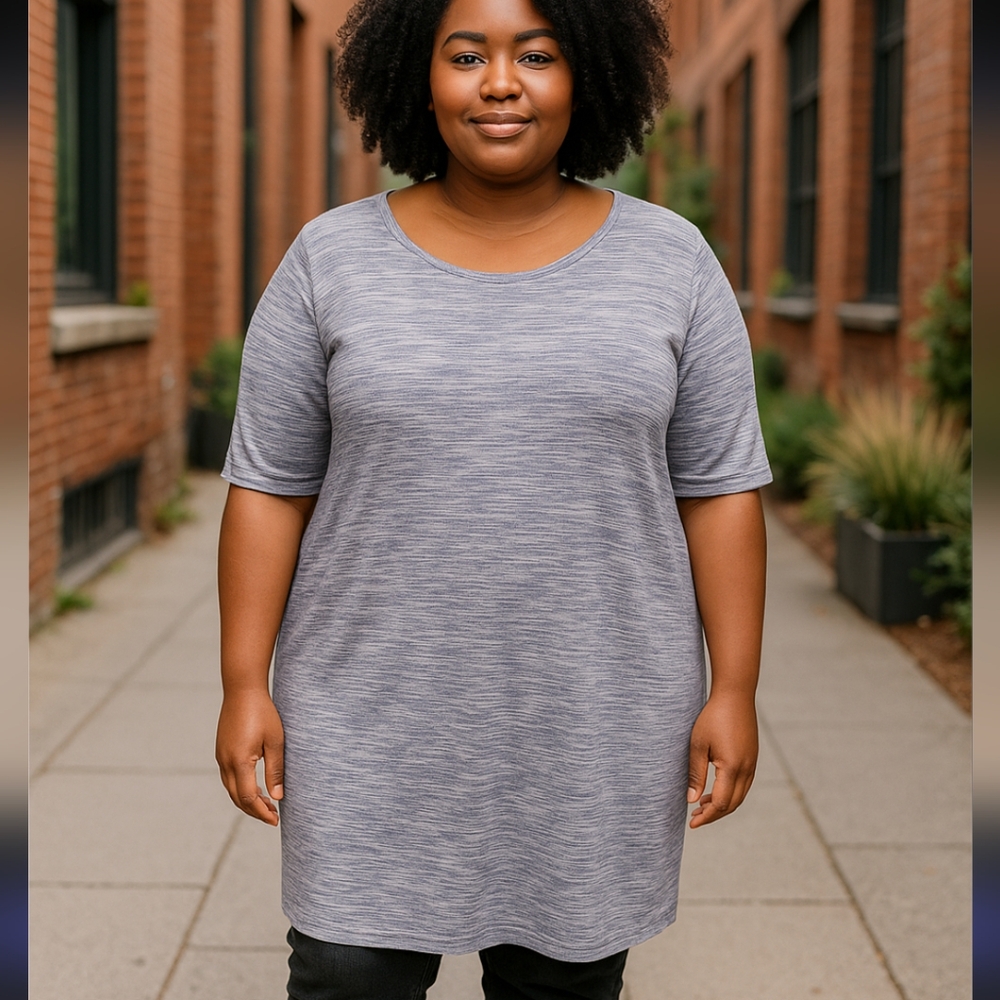 LuLaRoe Blue & White Short Sleeve Julia Dress